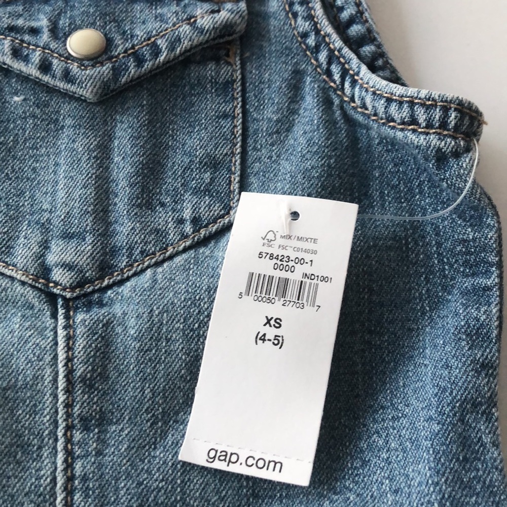 *New* Gap Kids Sleeveless Denim Dress (NWT) - Picture 3 of 6